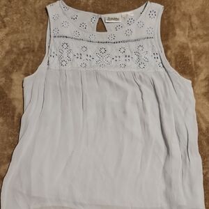 FORBIDEN Light Blue Lace Detail Blouse